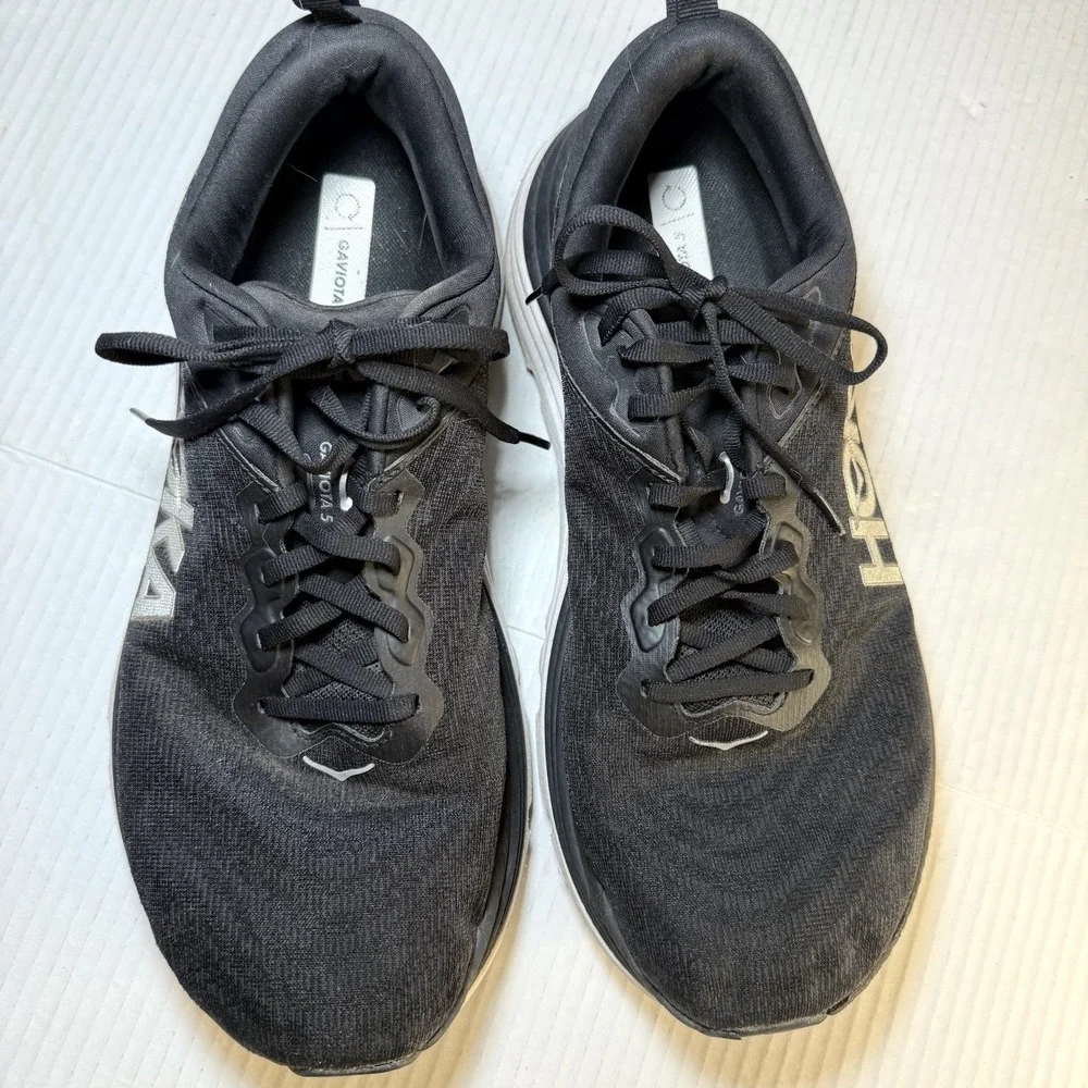 HOKA ONE ONE GAVIOTA 5 Black Running Shoes Sneakers Men's Sz 12.5 EE